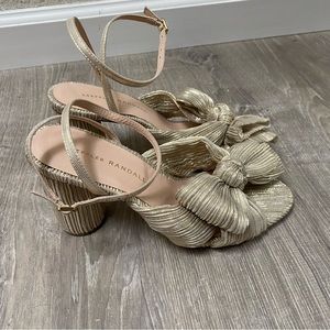 Loeffler Randall Camellia Bow Sandals Platinum